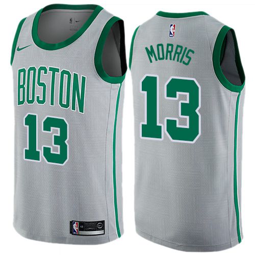 Men Boston Celtics #13 Marcus Morris Gray Nike Swingman City Edition NBA Jersey